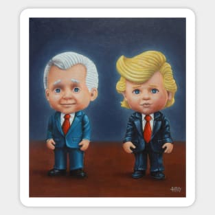 Trump VS Biden. America Election 2024. Time Travelling Presidents. Painting By Tyler Tilley Sticker